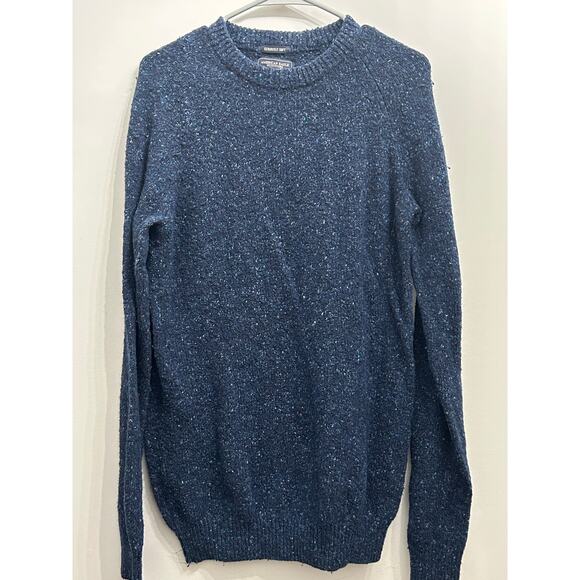 American Eagle Crewneck Sweater Seriously Soft Blue Speckled Men’s Medium Tall - Picture 2 of 3